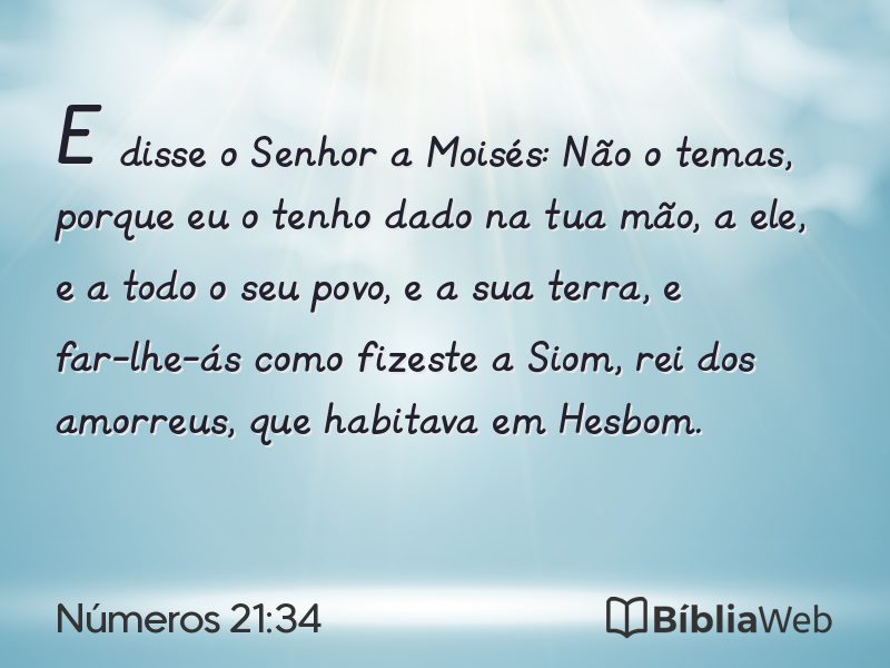 Números 21:34 em imagem para compartilhar