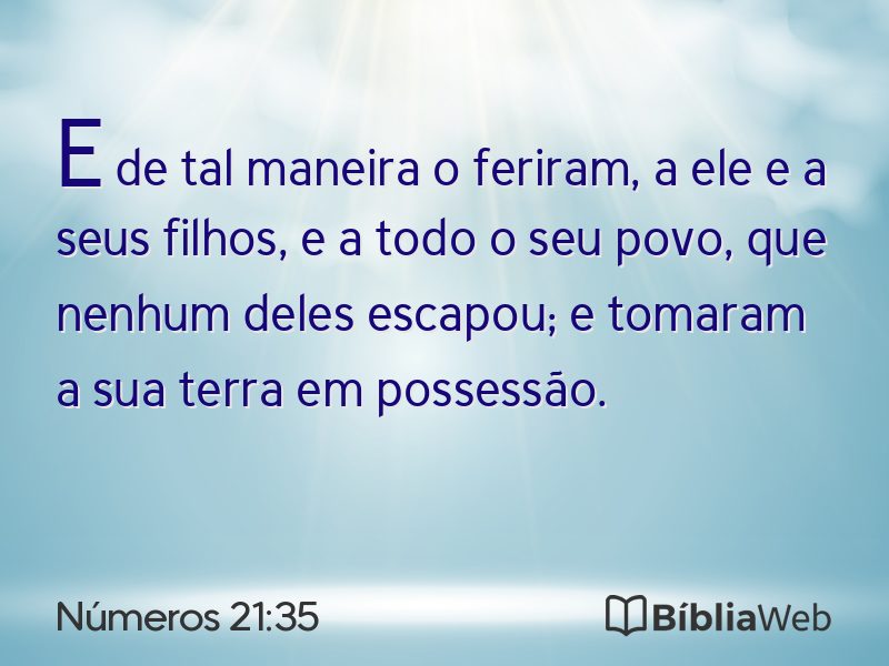 Números 21:35 em imagem para compartilhar