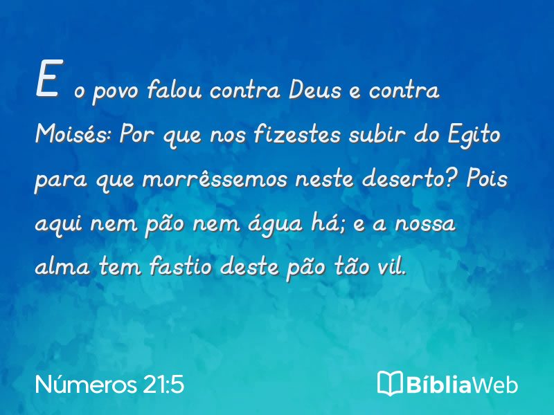 Números 21:5 em imagem para compartilhar