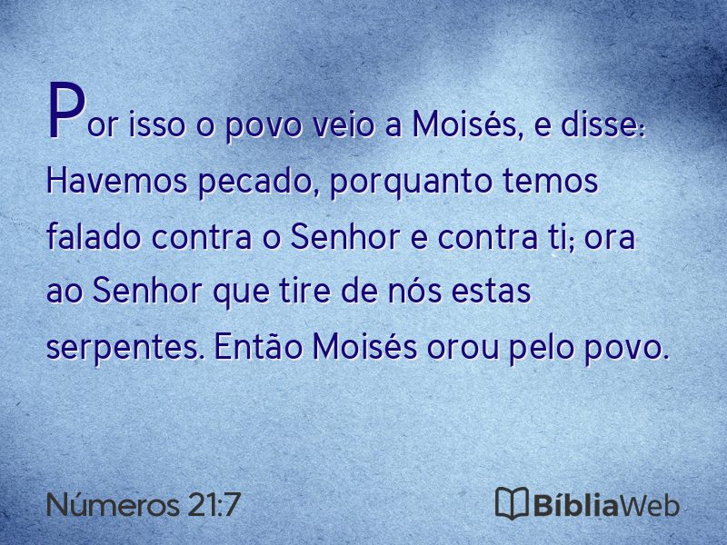 Números 21:7 em imagem para compartilhar