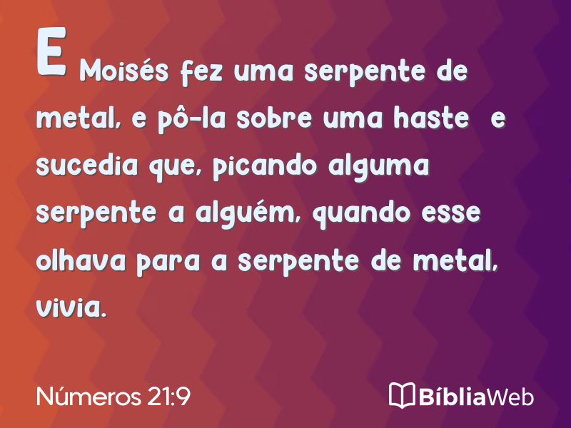 Números 21:9 em imagem para compartilhar