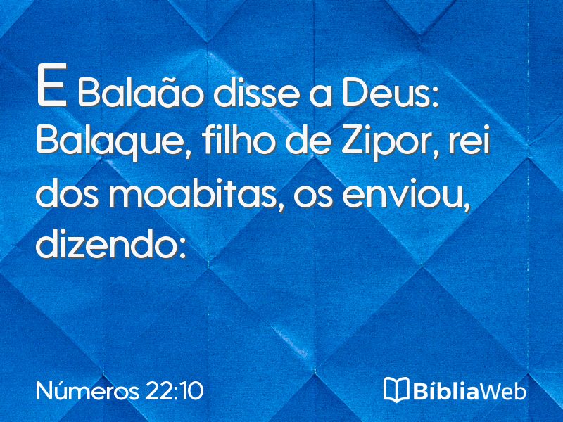 Números 22:10 em imagem para compartilhar