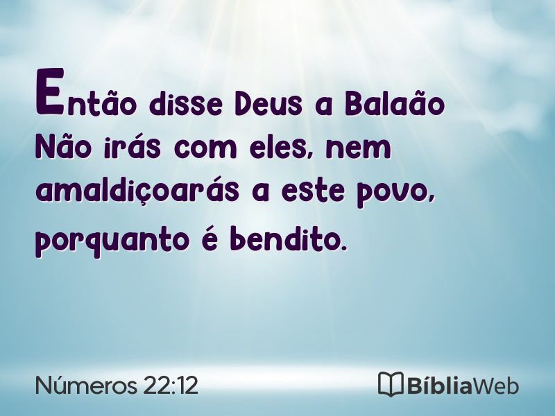 Números 22:12 em imagem para compartilhar