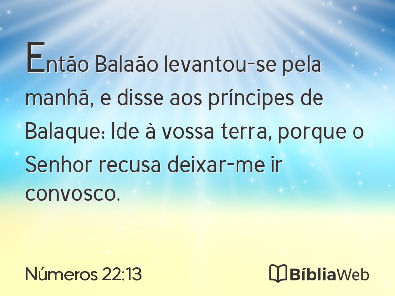 Números 22:13 em imagem para compartilhar