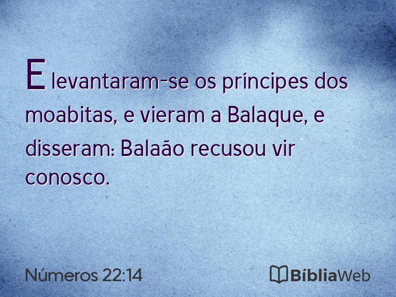 Números 22:14 em imagem para compartilhar