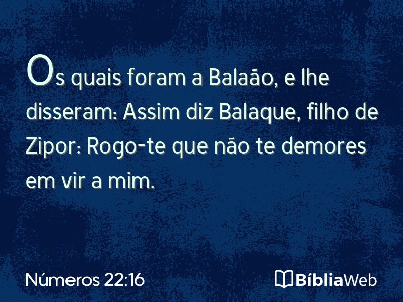 Números 22:16 em imagem para compartilhar