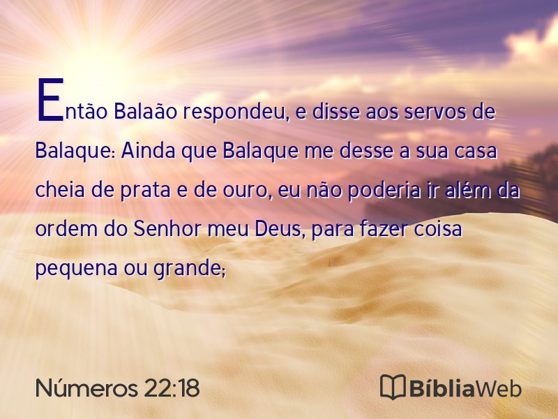 Números 22:18 em imagem para compartilhar