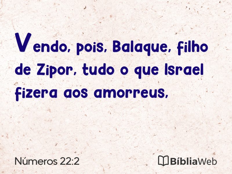 Números 22:2 em imagem para compartilhar