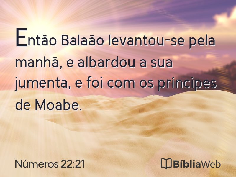 Números 22:21 em imagem para compartilhar