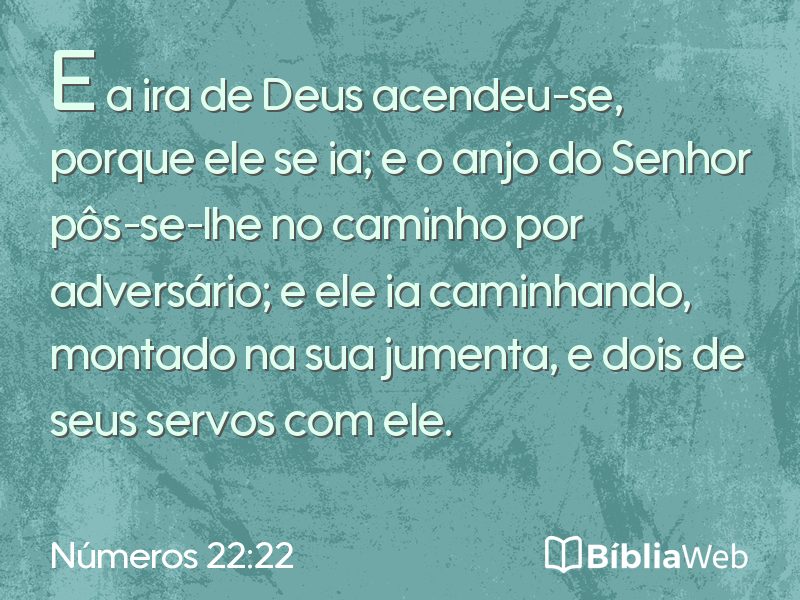 Números 22:22 em imagem para compartilhar