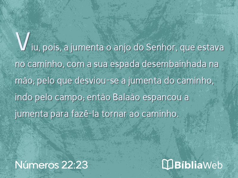Números 22:23 em imagem para compartilhar