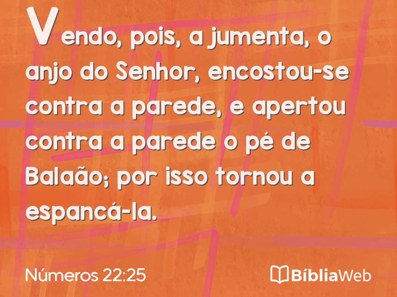Números 22:25 em imagem para compartilhar