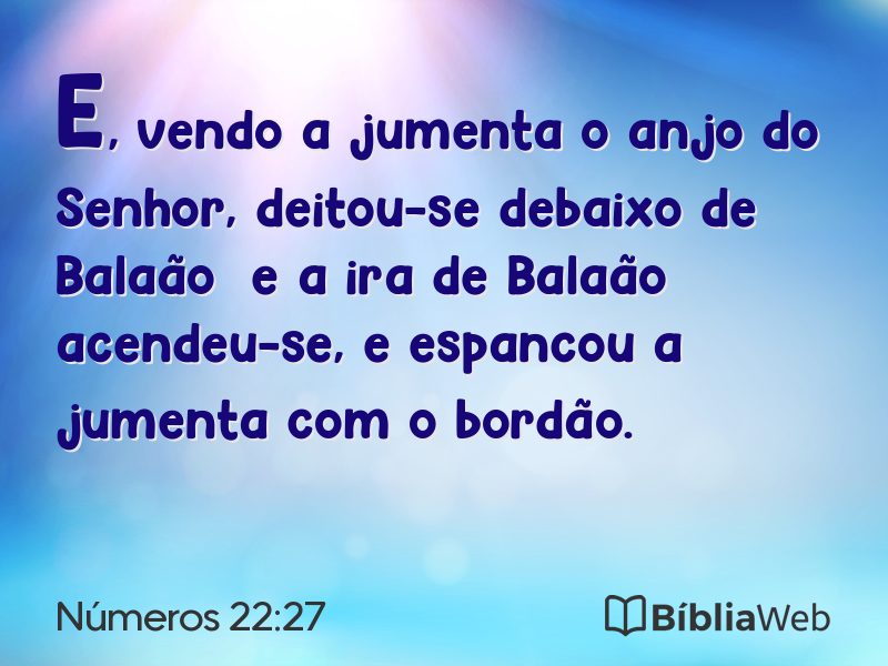Números 22:27 em imagem para compartilhar