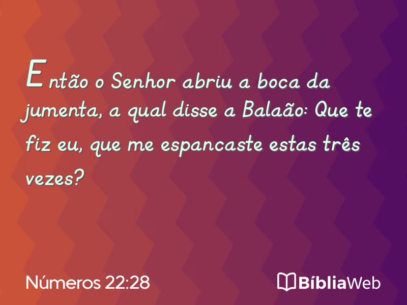 Números 22:28 em imagem para compartilhar