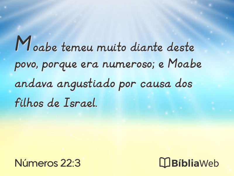 Números 22:3 em imagem para compartilhar