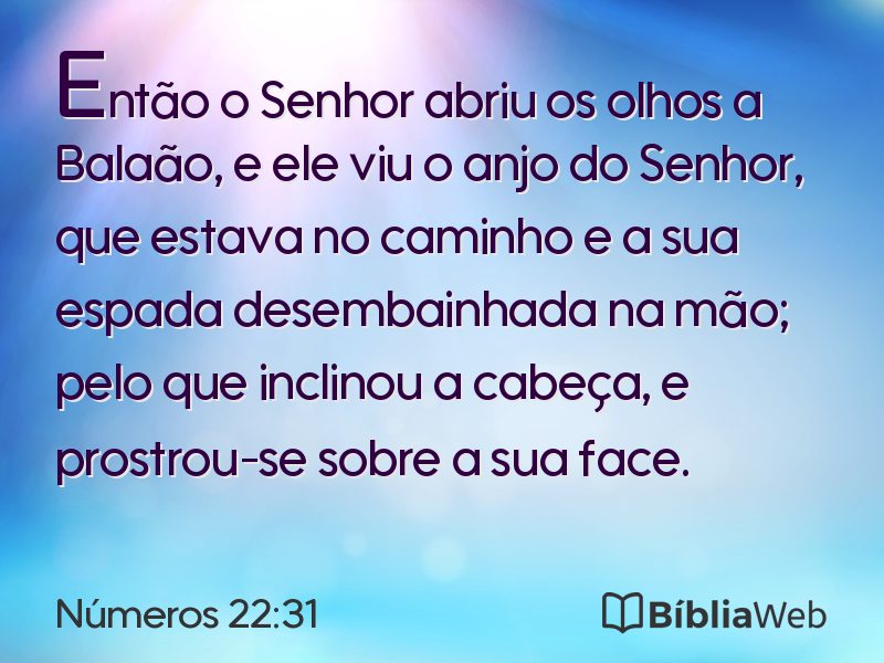 Números 22:31 em imagem para compartilhar