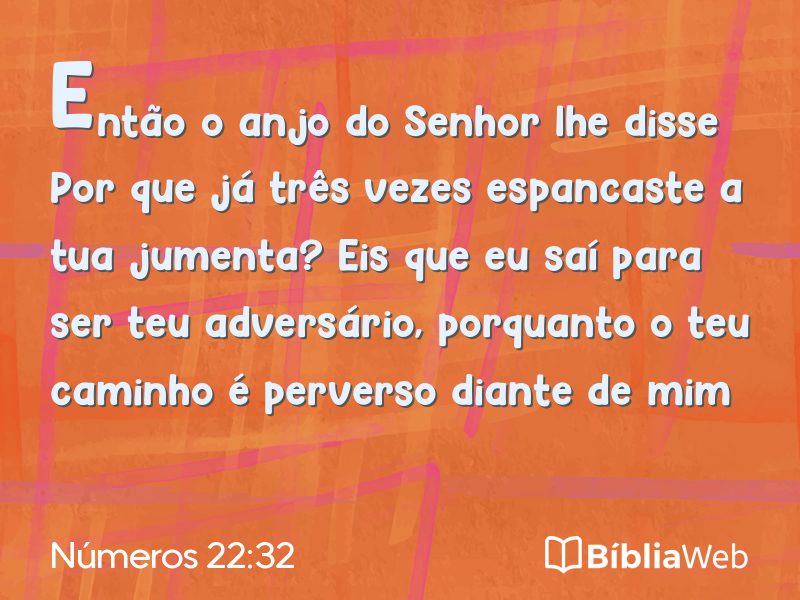 Números 22:32 em imagem para compartilhar