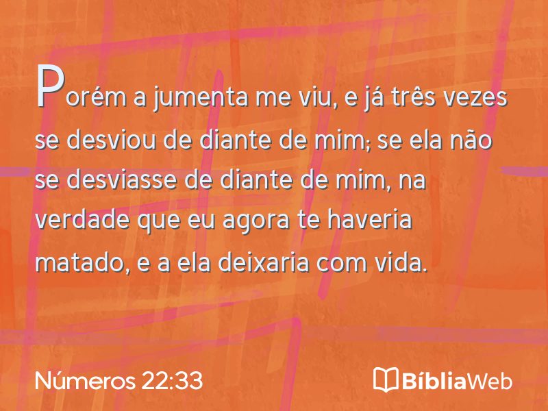 Números 22:33 em imagem para compartilhar
