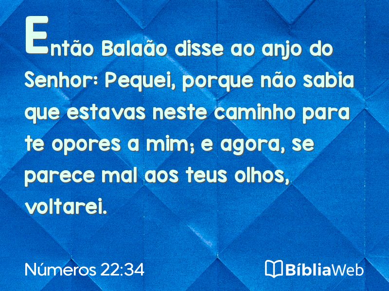 Números 22:34 em imagem para compartilhar