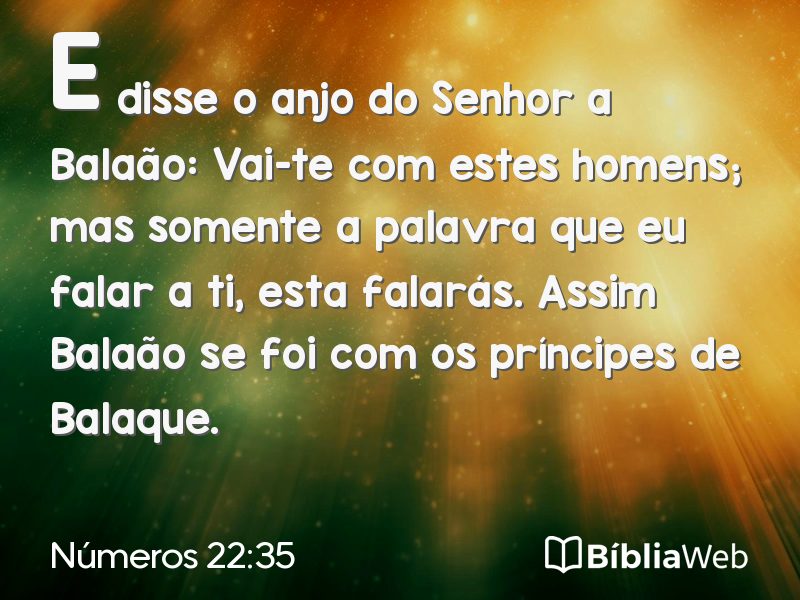 Números 22:35 em imagem para compartilhar