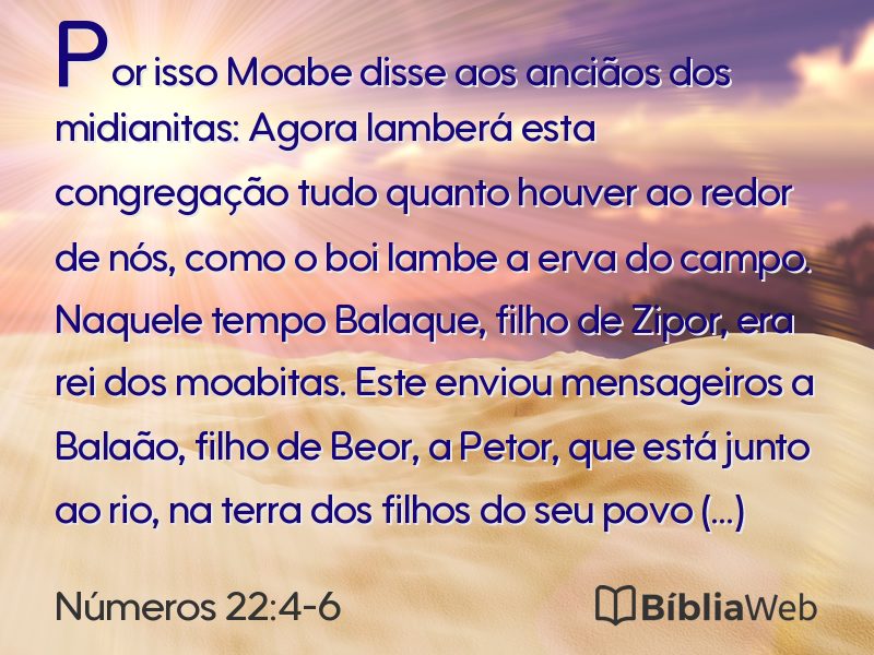 Números 22:4-6 em imagem para compartilhar