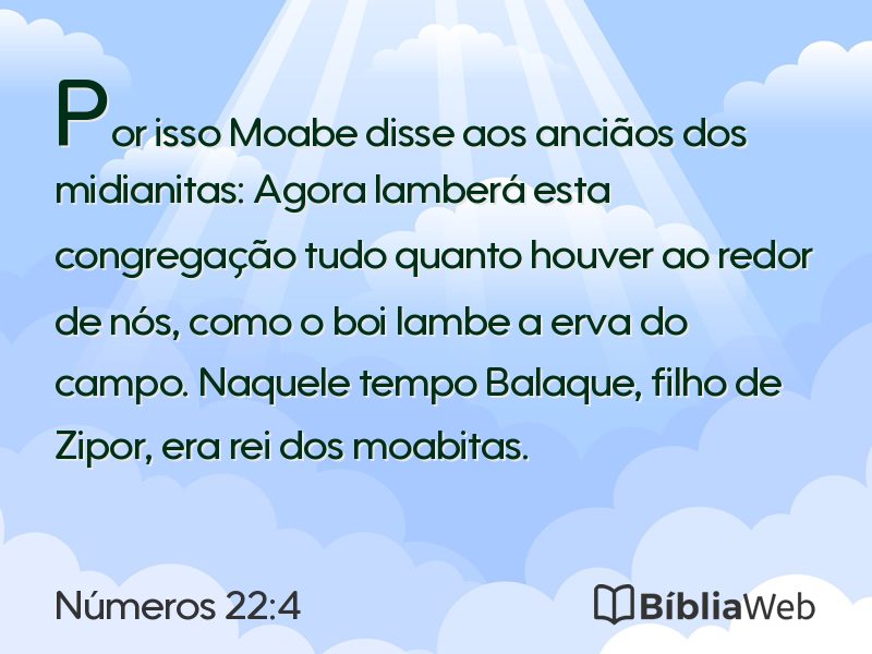 Números 22:4 em imagem para compartilhar