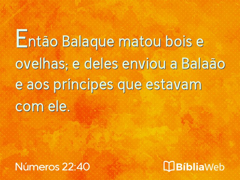 Números 22:40 em imagem para compartilhar