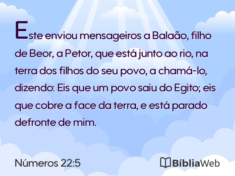 Números 22:5 em imagem para compartilhar