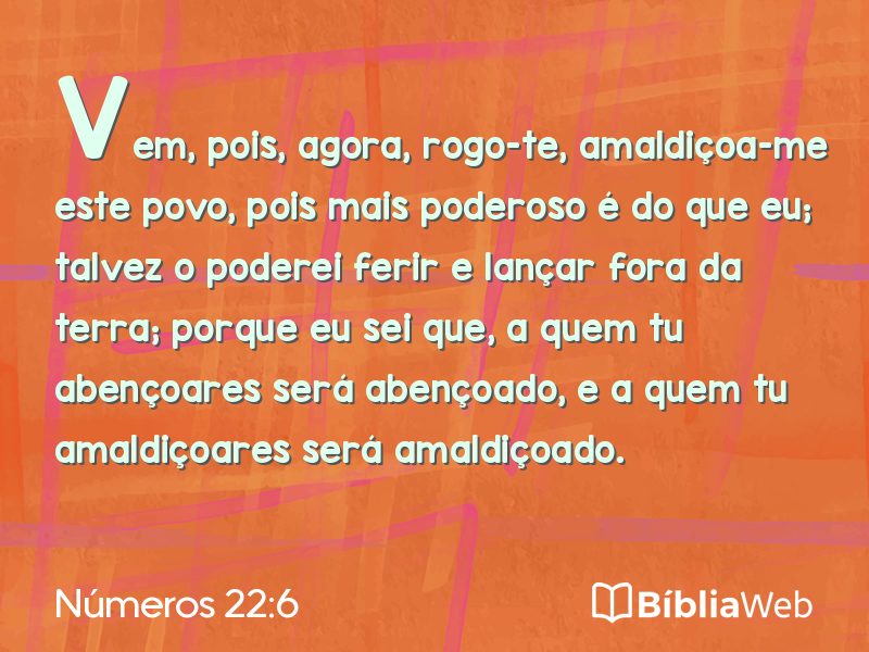 Números 22:6 em imagem para compartilhar