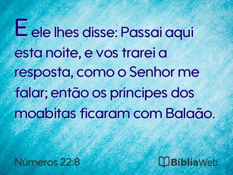 Números 22:8 em imagem para compartilhar