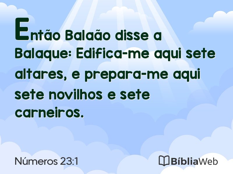 Números 23:1 em imagem para compartilhar