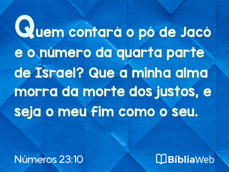 Números 23:10 em imagem para compartilhar