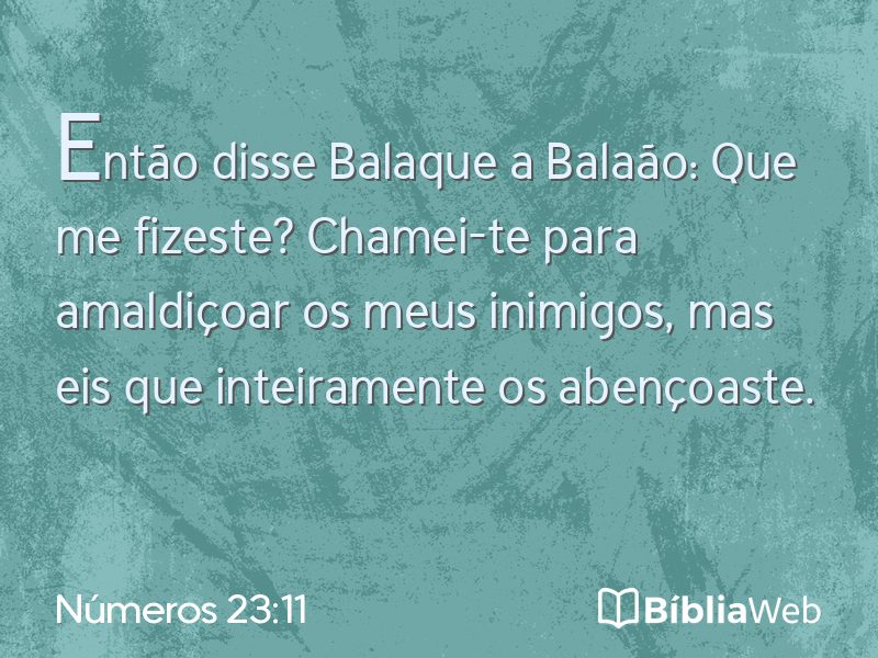 Números 23:11 em imagem para compartilhar