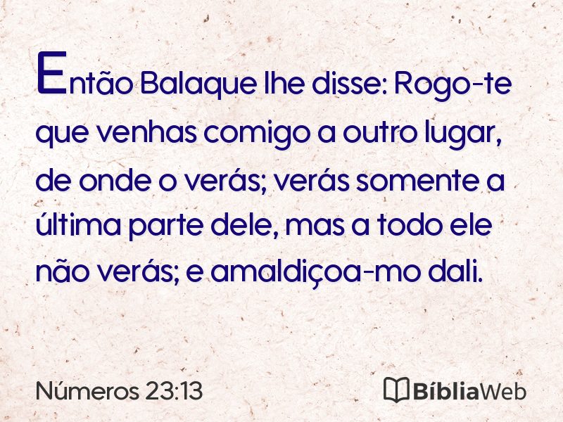 Números 23:13 em imagem para compartilhar