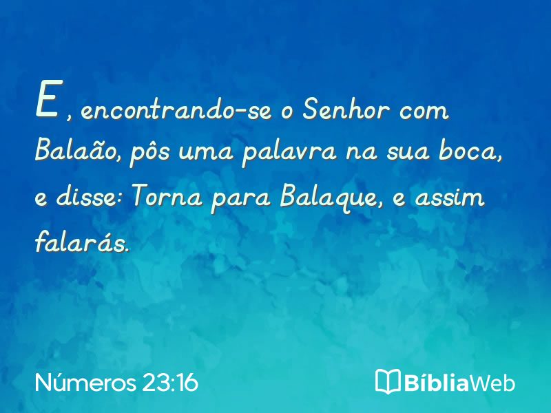 Números 23:16 em imagem para compartilhar