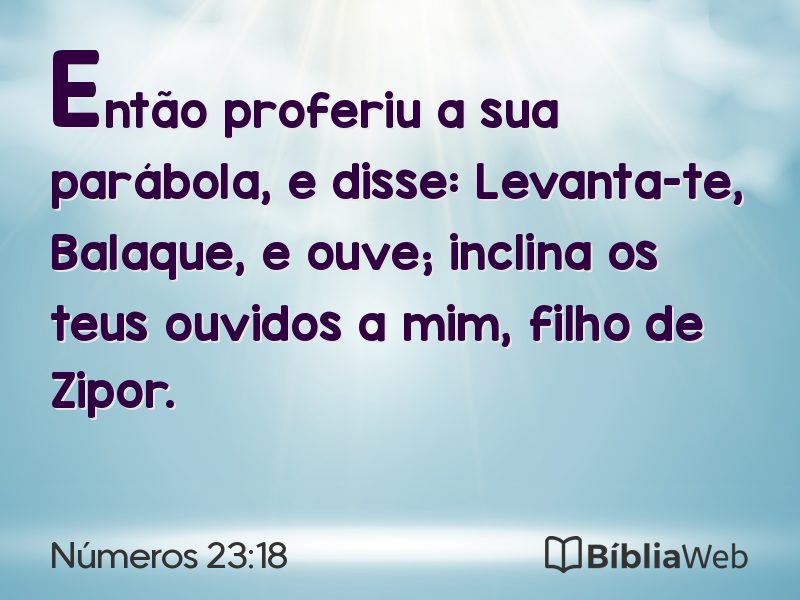 Números 23:18 em imagem para compartilhar