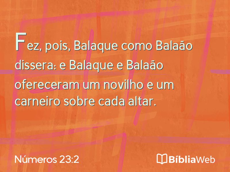 Números 23:2 em imagem para compartilhar