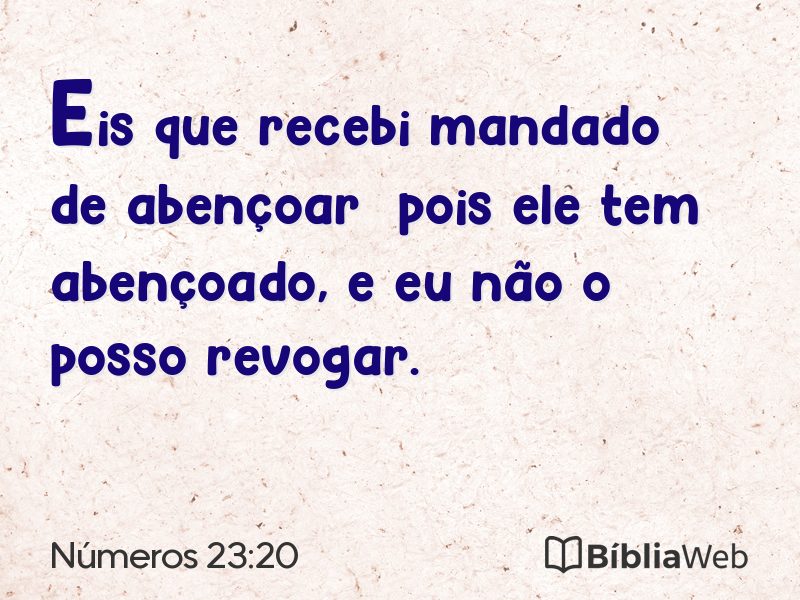 Números 23:20 em imagem para compartilhar