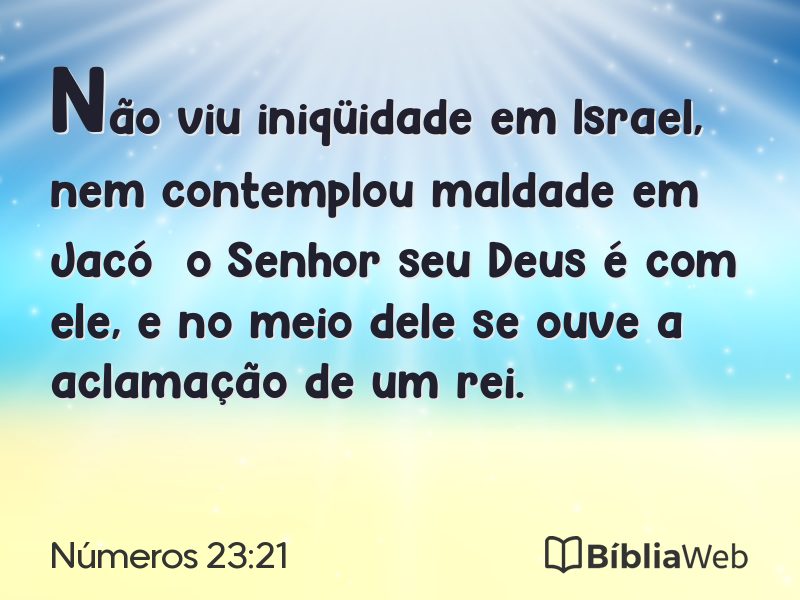 Números 23:21 em imagem para compartilhar