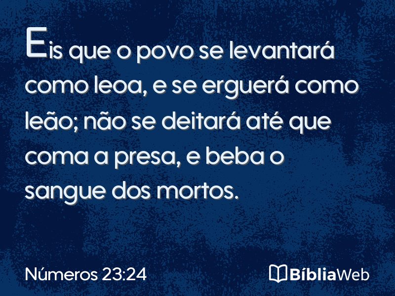 Números 23:24 em imagem para compartilhar