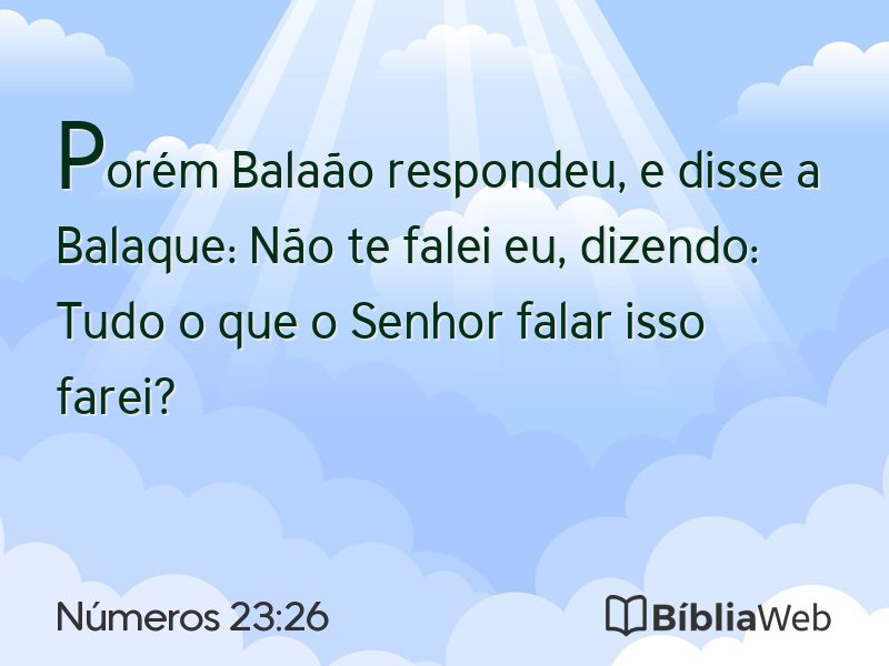 Números 23:26 em imagem para compartilhar