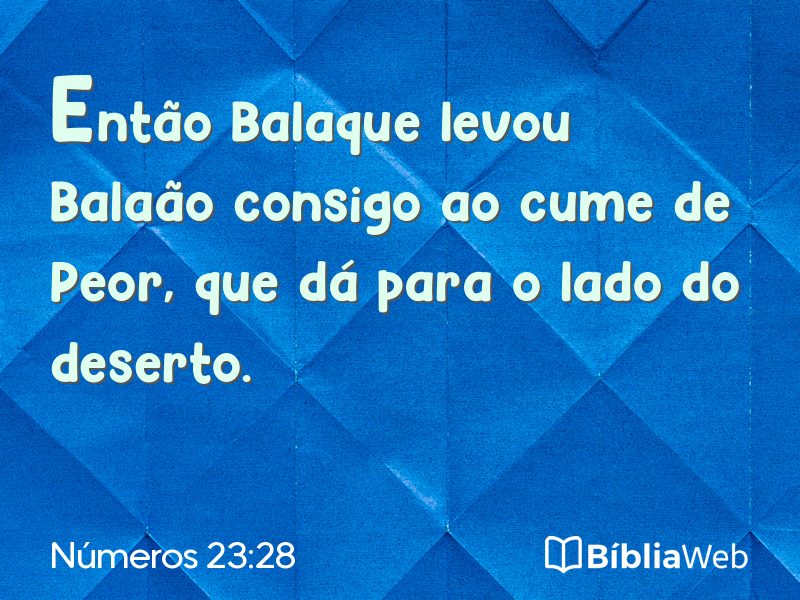 Números 23:28 em imagem para compartilhar