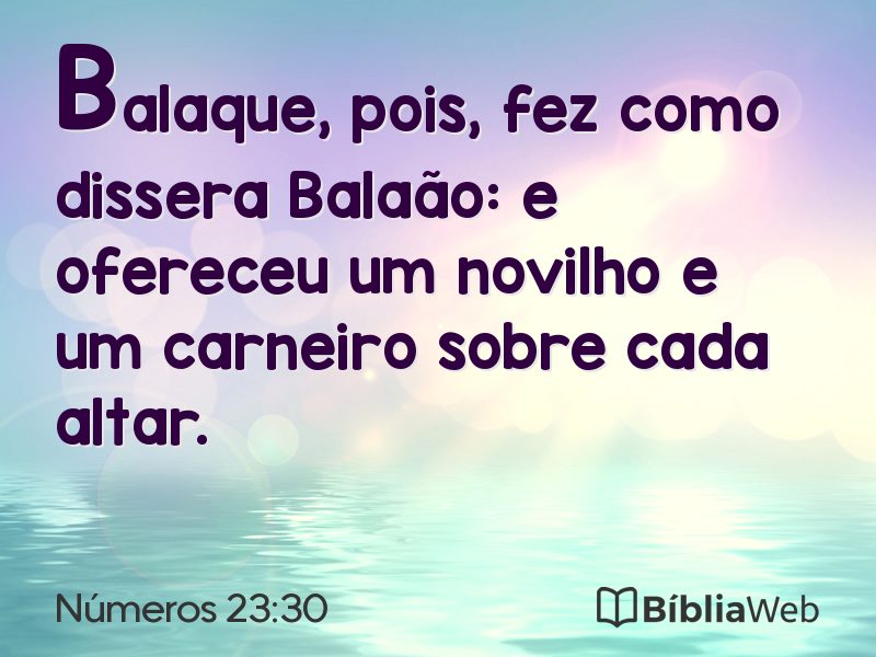Números 23:30 em imagem para compartilhar