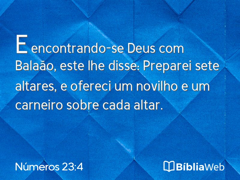Números 23:4 em imagem para compartilhar