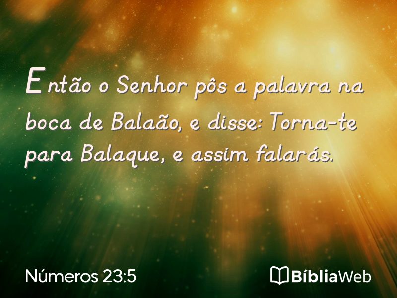 Números 23:5 em imagem para compartilhar