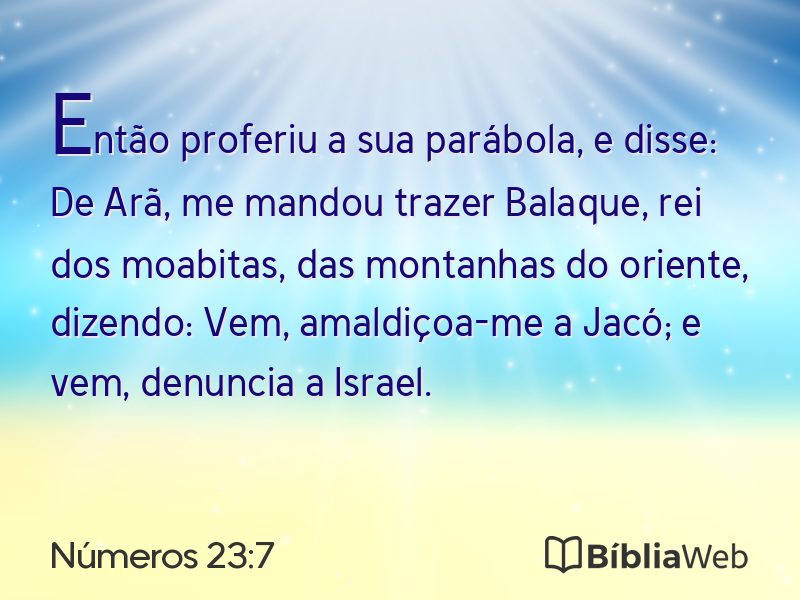 Números 23:7 em imagem para compartilhar