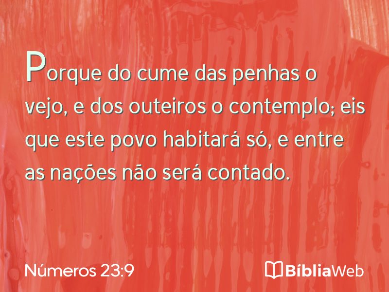 Números 23:9 em imagem para compartilhar