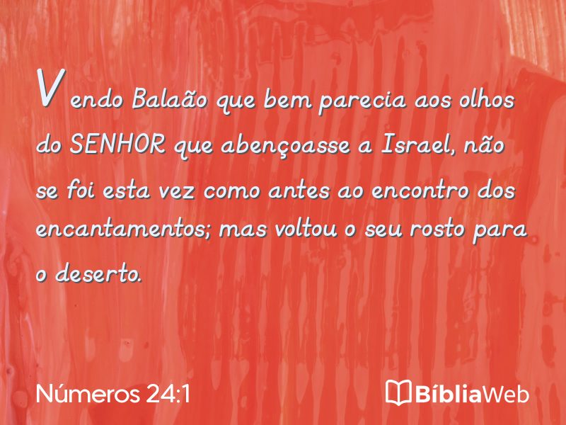 Números 24:1 em imagem para compartilhar