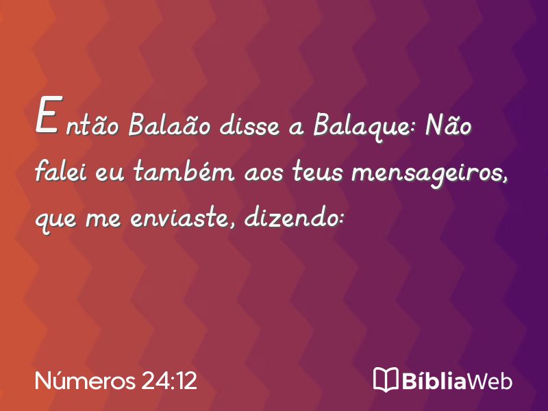 Números 24:12 em imagem para compartilhar