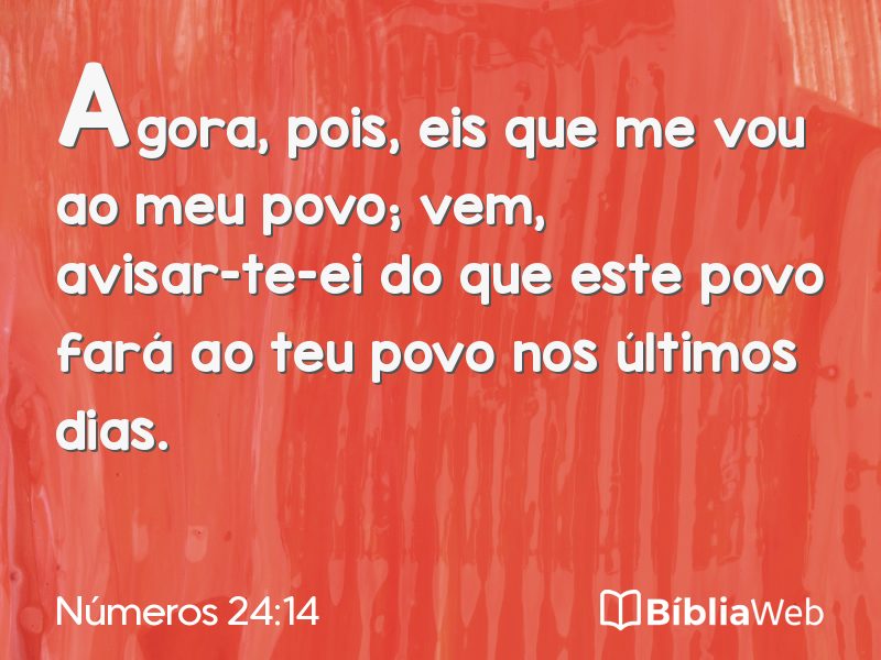 Números 24:14 em imagem para compartilhar